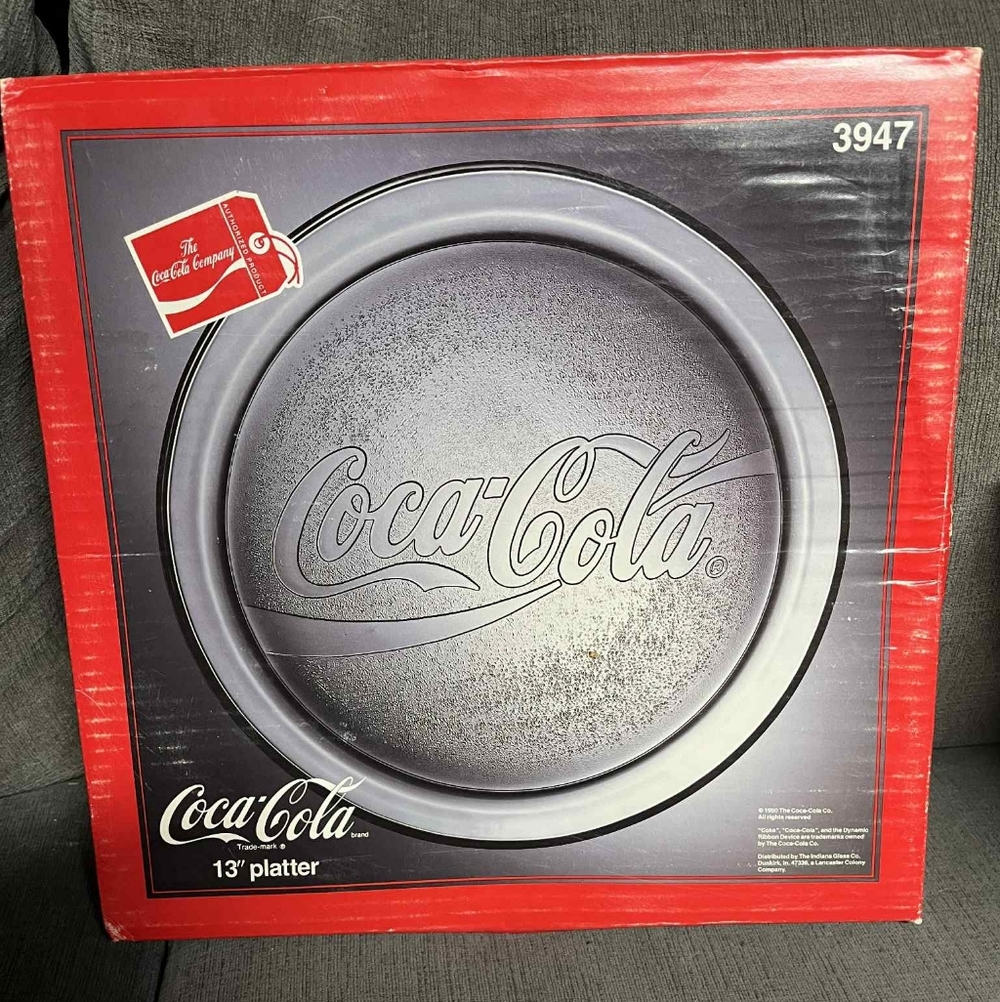 Coca-Cola Gray Platter with Iconic Logo